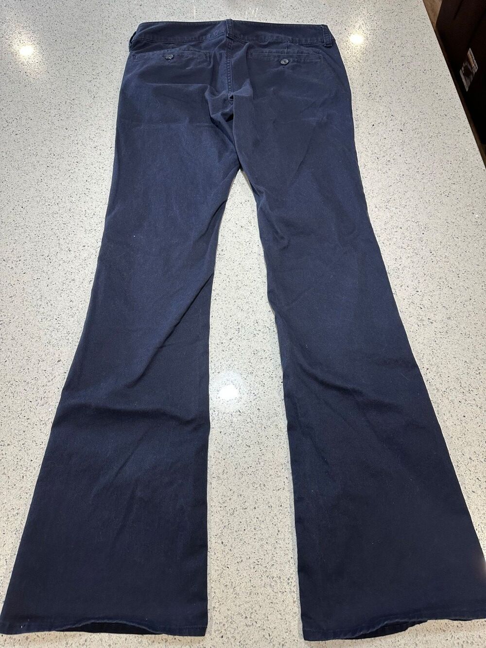 American Eagle Khaki Pants Womens 4L Stretch Low Rise Kick Bootcut Chino Blue - Picture 7 of 7